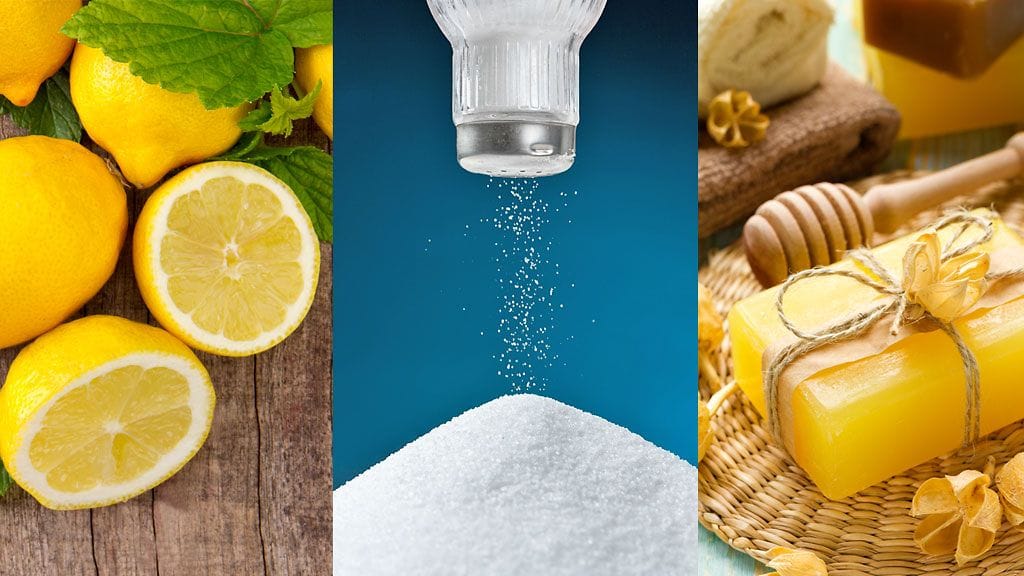 Sitruuna, suola ja saippua ovat niksinikkarin tehokkaita apureita.