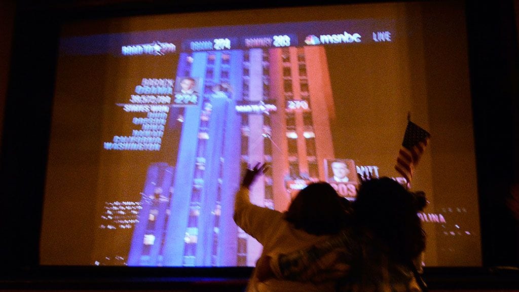 Obaman kannattajia Wichitassa, Kansasissa