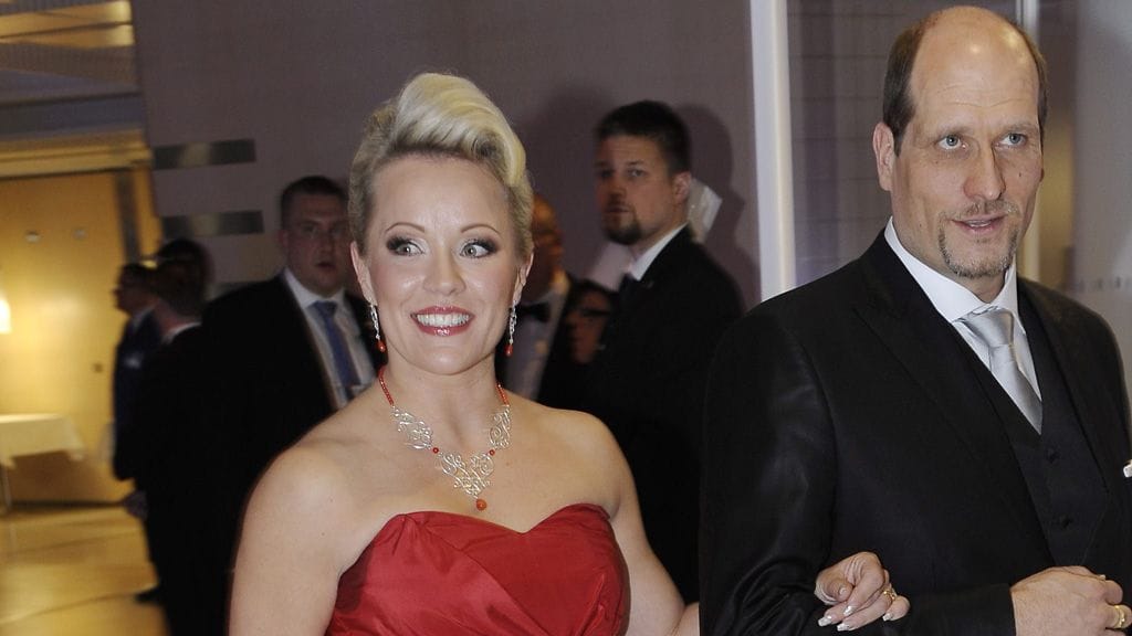 Heidi Pakarinen ja Mika Pohjonen Itsenäisyysjuhlassa vuonna 2013.