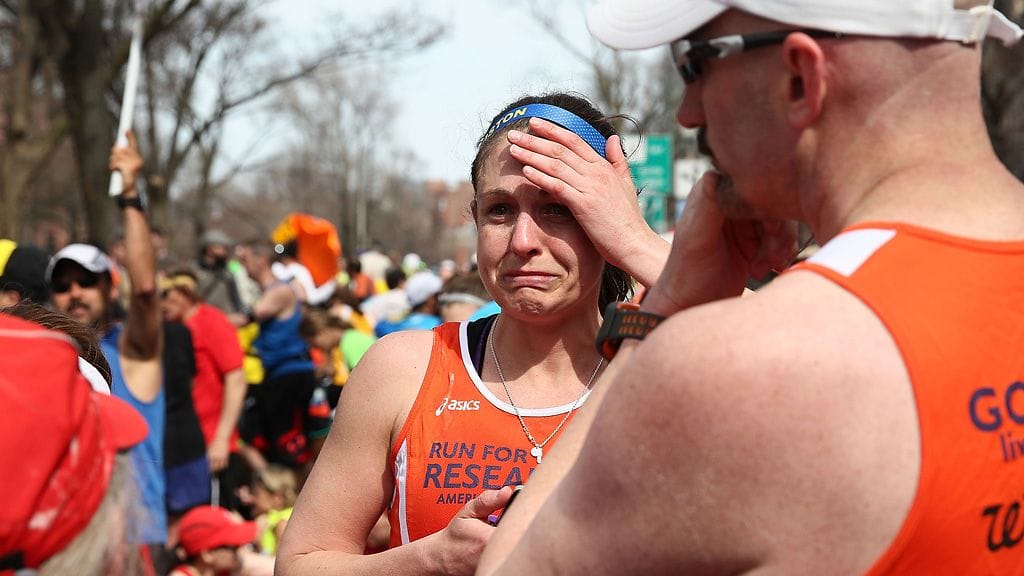 Kuva Bostonin Maratonilta viime kuussa, kun kaksi pommia räjähti.