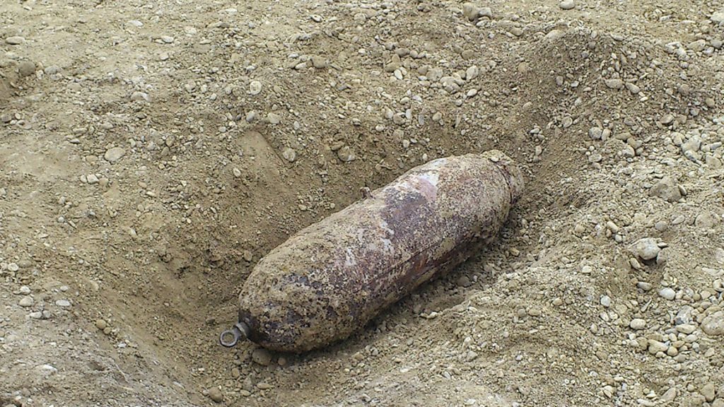 Sodanaikainen pommi. Kuvituskuva, ei liity Ylivieskan tapaukseen.