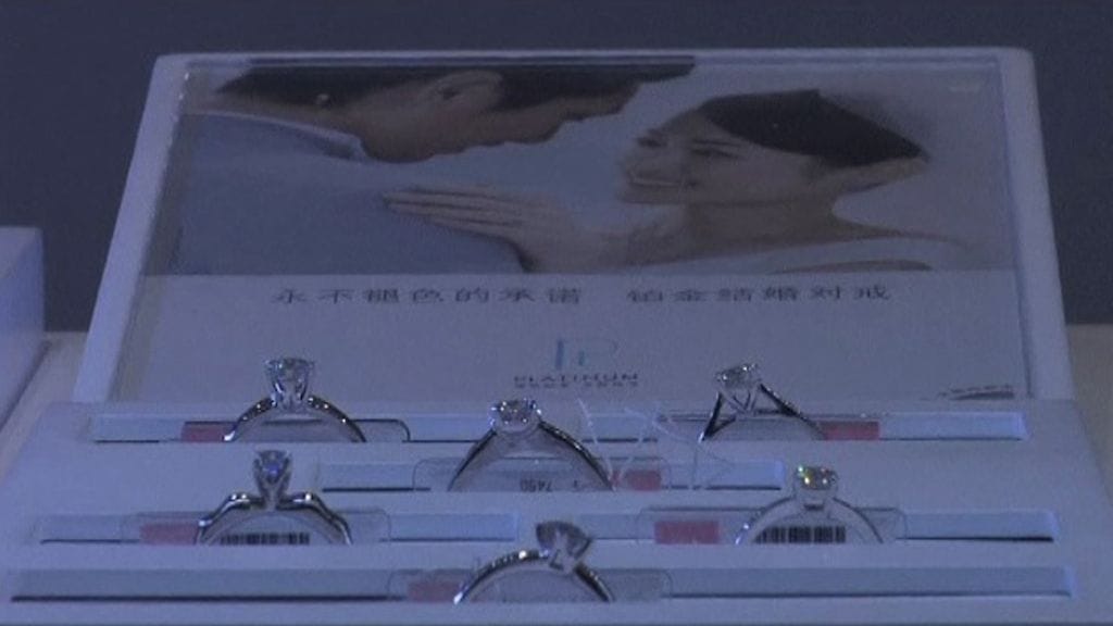 Timanttien kysyntä kasvaa Kiinassa huikeaa vauhtia.