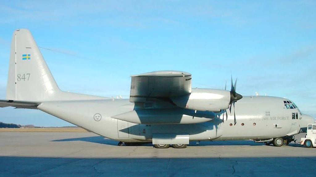 Ruotsin ilmavoimien Herkules-lentokone
