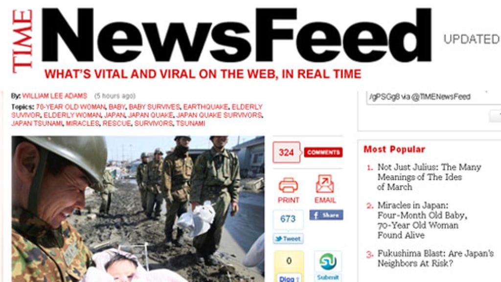 Nelikuinen tyttövauva on löytynyt elossa tsunamin raunioista. (The Time/Reuters)