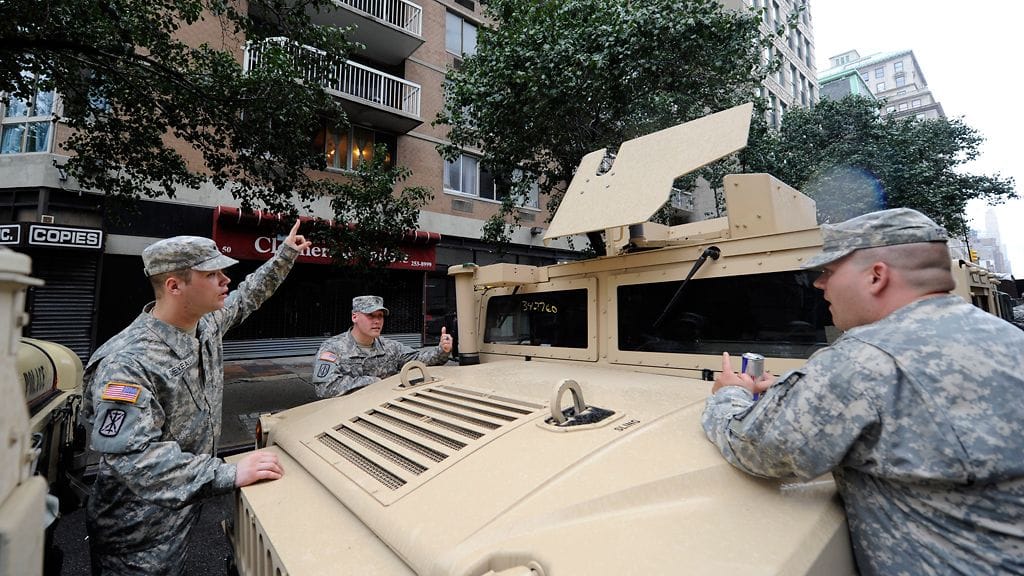 Yhdysvaltojen kansalliskaarti on osallistunut pelastustöihin tulvissa. Kuvituskuva.