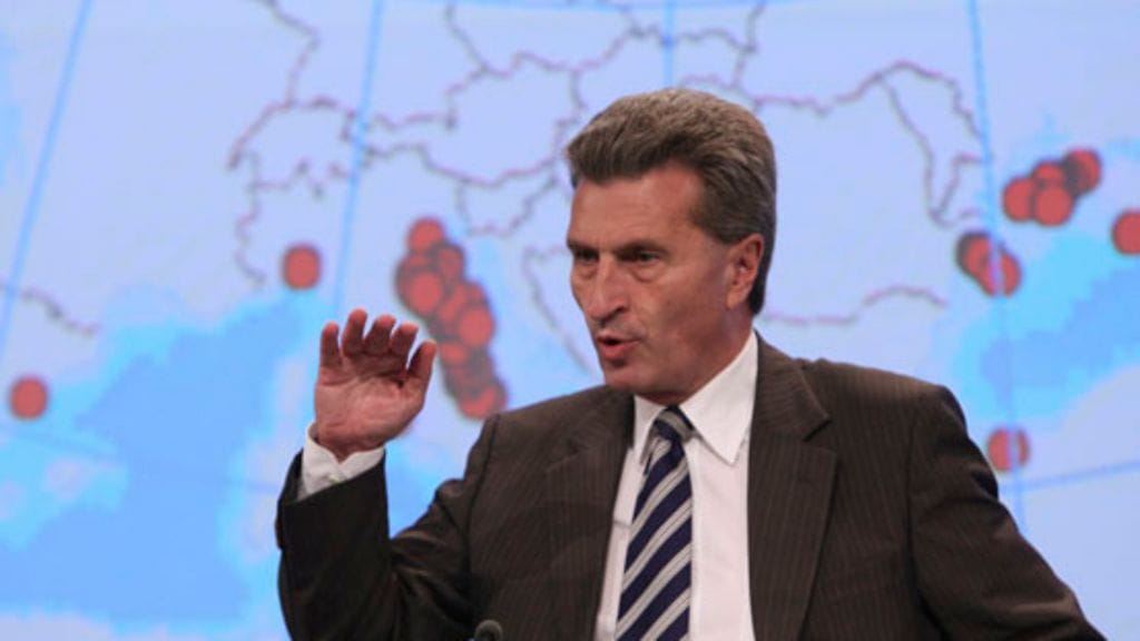 EU:n energiakomissaari Günther Oettinger