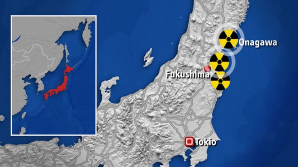 Onagavan ydinvoimala on kartalla ylimmäisenä.