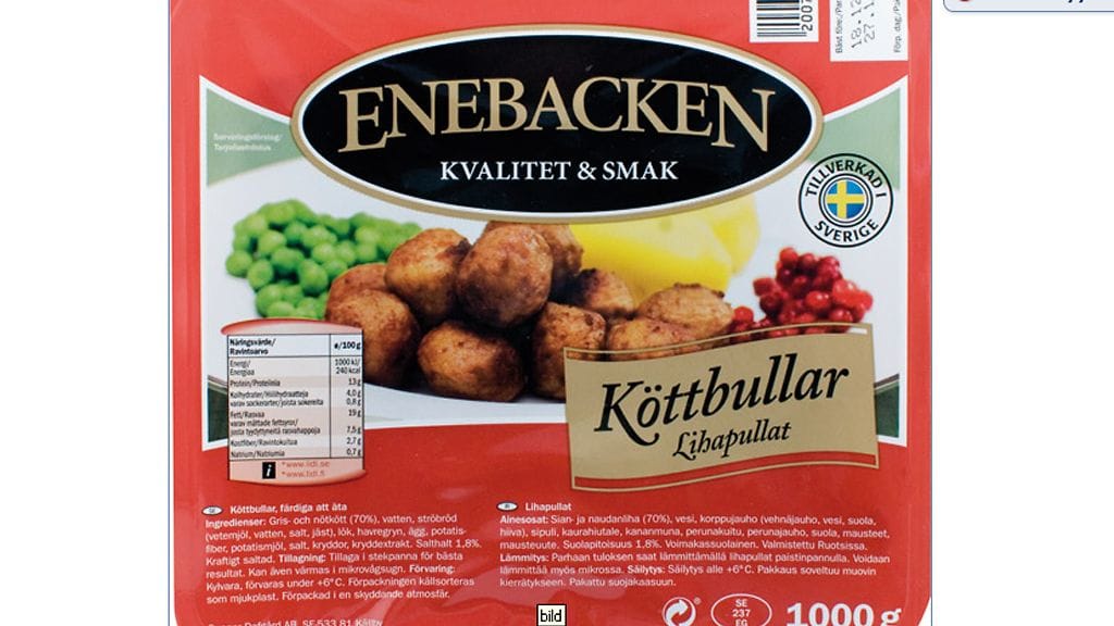 Lidl vetää myynnistä muovirasiaan pakattuja lihapullia listeriabakteerin takia. Kuvakaappaus Lidlin sivuilta.