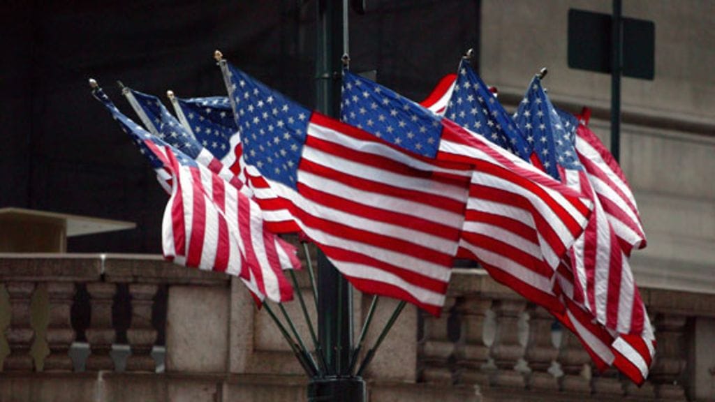 USA: n lippuja New Yorkissa.