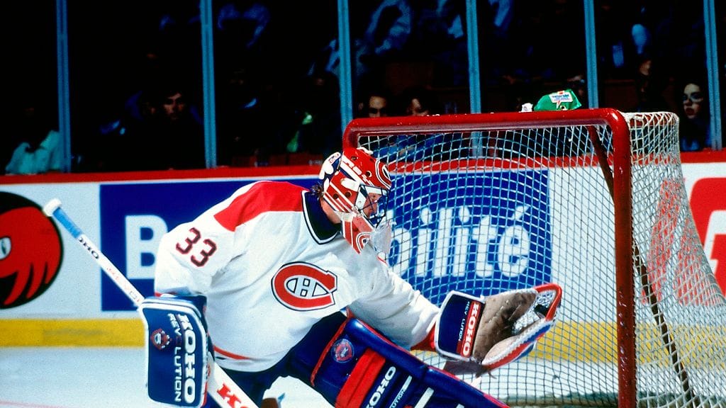 Patrick Roy Montrealin paidassa vuonna 1990.