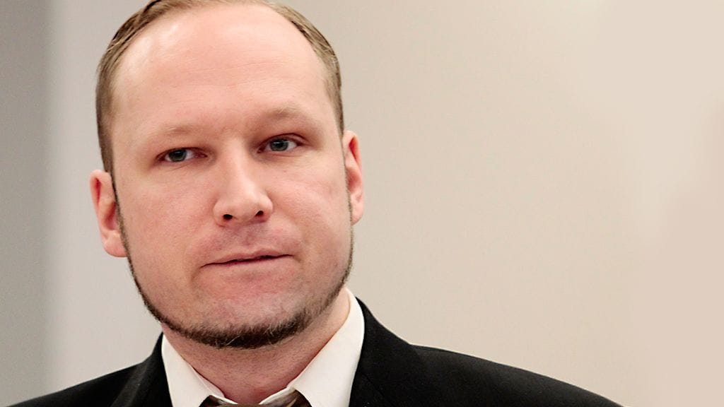 Anders Behring Breivik oikeudessa 17. huhtikuuta.