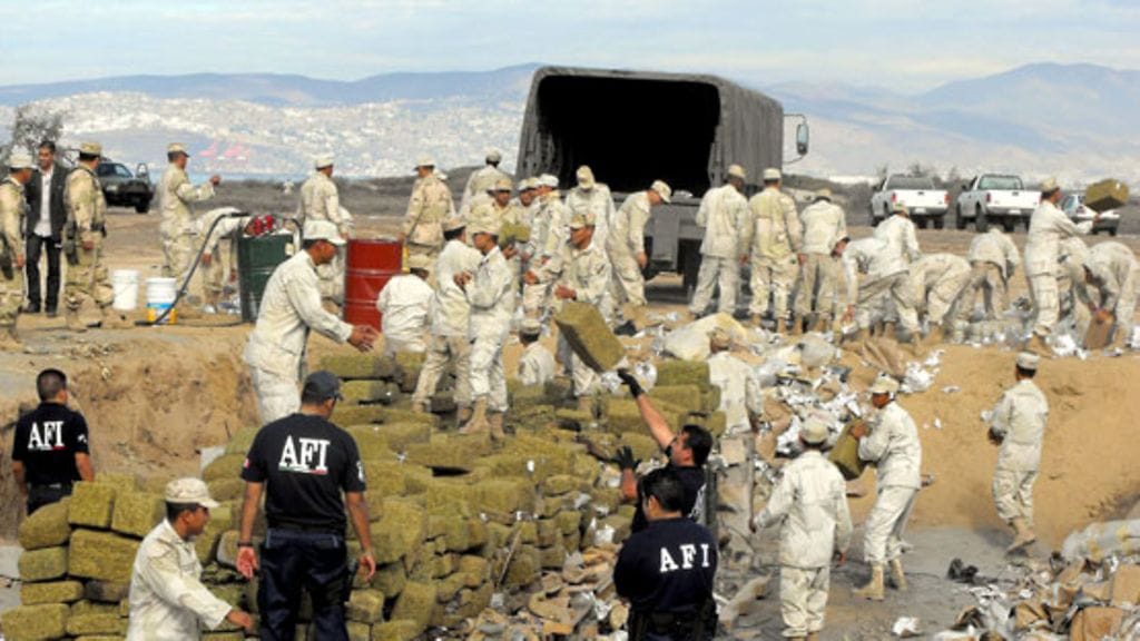 Huumetakavarikko Meksikossa.