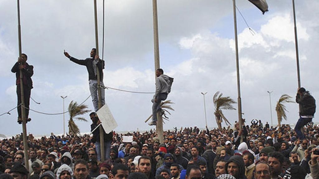 Mielenosoittajat ovat saaneet kovaa kohtelua Libyassa.