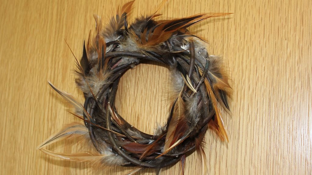 Tämä kranssi sopii koristeeksi vaikka mökille.