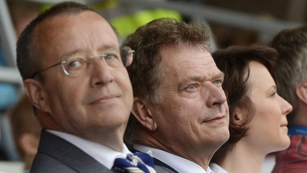 Vaaleissa valitaan seuraaja Viron presidentti Toomas Henrik Ilvekselle. Kuvassa myös Suomen presidentti Sauli Niinistö (toinen oikealta) ja tämän puoliso Jenni Haukio (oik.).