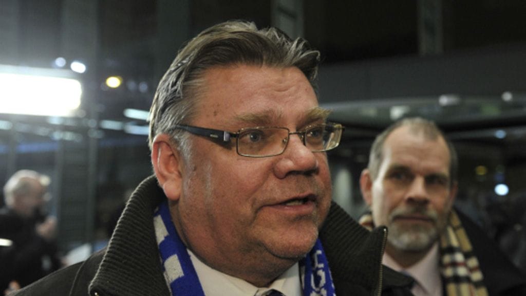 Timo Soini presidentinvaalien kampanjapäällikkönsä Jukka Jusulan kanssa.