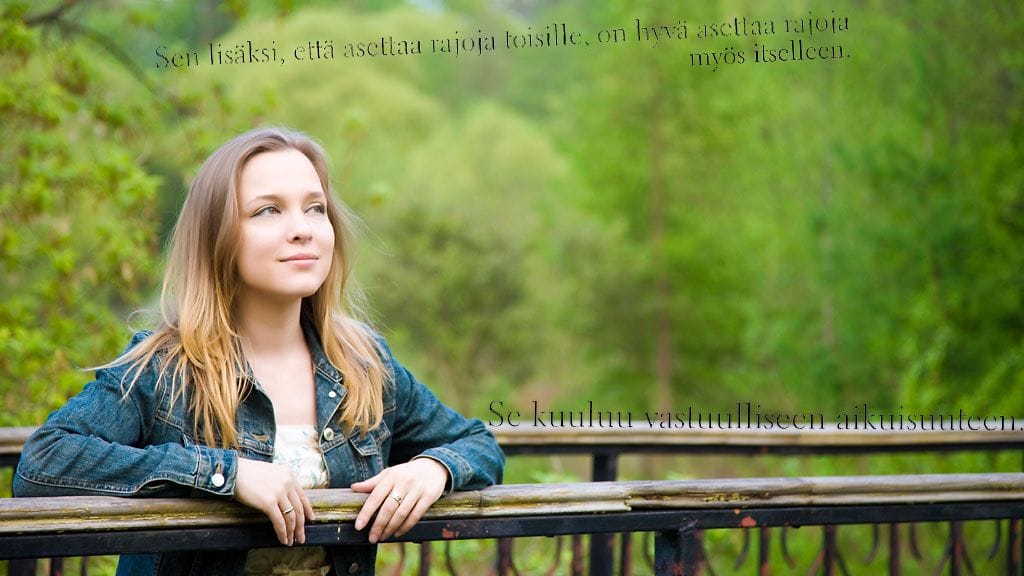 Kuvituskuva, lainaus Janna Satrin teoksesta Sisäinen lepatus – herkän ihmisen tietokirja