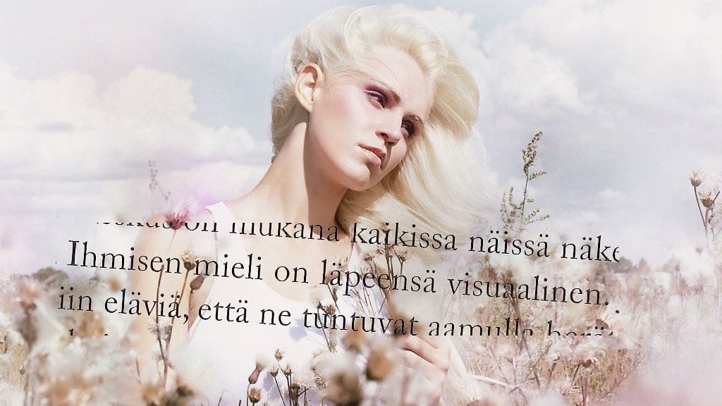 Kuvituskuva, lainaus Jaana-Mirjami Mustavuoren teoksesta Aistit auki! – Anna elämän koskettaa