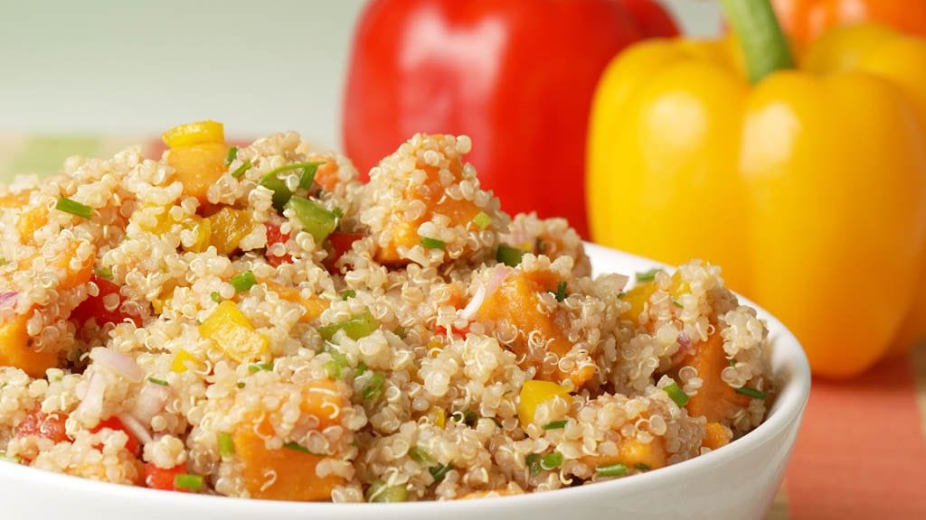 Kvinoa on tärkeä osa kuntoilijan supersalaattia.