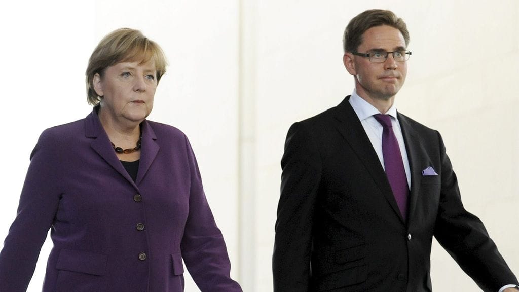 Pääministeri Jyrki Katainen ja Saksan liittokansleri Angela Merkel. Arkistokuvaa. Kuva: Epa
