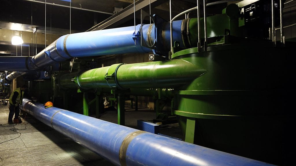 Kalasatamassa Helsingissä rakenteilla olevaa maanalanalaista jätejärjestelmä esiteltiin 15. helmikuuta 2013.