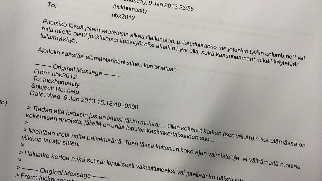 Nyt vangittu mies tuomittiin neljä vuotta sitten Helsingin yliopistoiskun suunnittelusta. Silloin iskua suunniteltiin sähköposteissa.