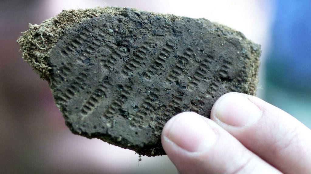 Helsingin Pitäjänmäessä 5000 vuotta vanhalta asuinpaikalta on odotettavissa tänä kesänä kiinnostavia löytöjä. Kaivausten johtajan Jan Fastin mukaan tutkittavalla alueella on sijainnut erilaisten kiviesineiden valmistuspaikka. Kuvassa kaivausten johtaja, arkeologi Jan Fast esittelee 5000 v vanhaa ruukunpalasta.