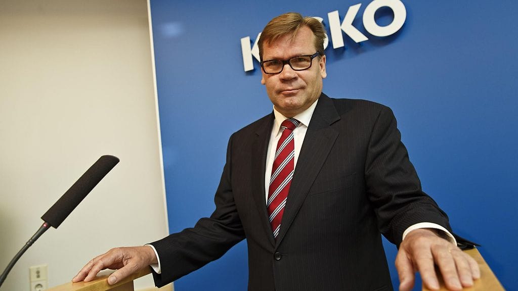 Keskon uusi toimitusjohtaja Mikko Helander kuvattuna tiedotustilaisuudessa Helsingissä tänään.