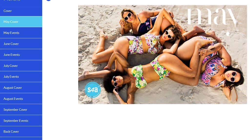 Kuvakaappaus Robyn Lawleyn uimapukukalenterista, http://www.swimsuitsforall.com