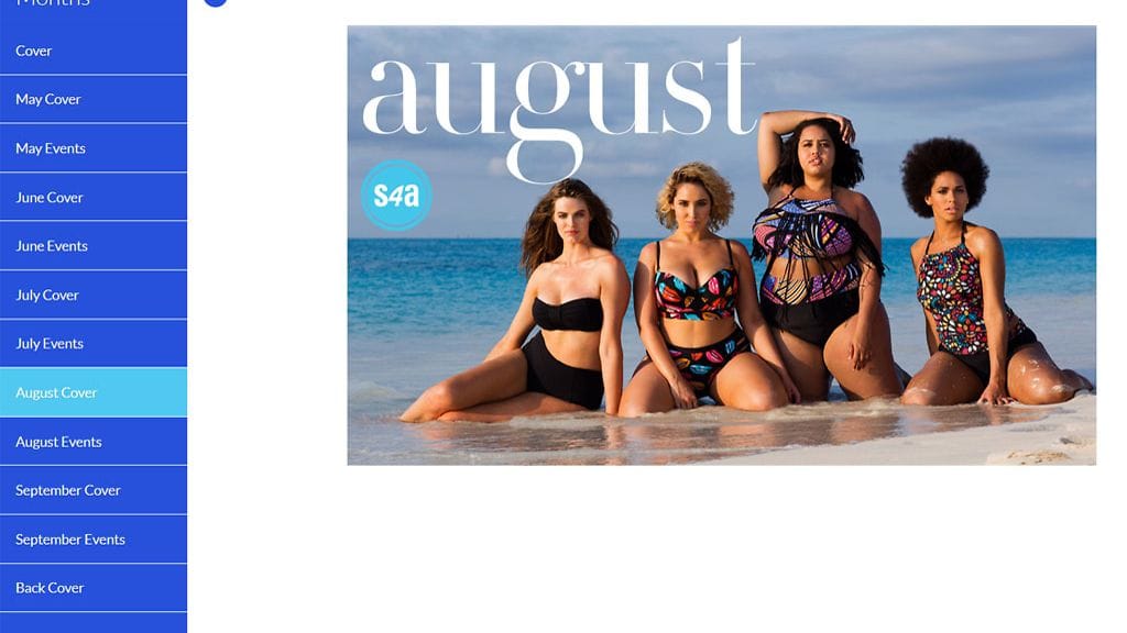 Kuvakaappaus Robyn Lawleyn uimapukukalenterista, http://www.swimsuitsforall.com
