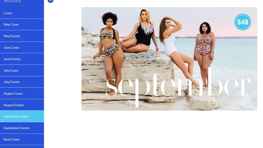 Kuvakaappaus Robyn Lawleyn uimapukukalenterista, http://www.swimsuitsforall.com
