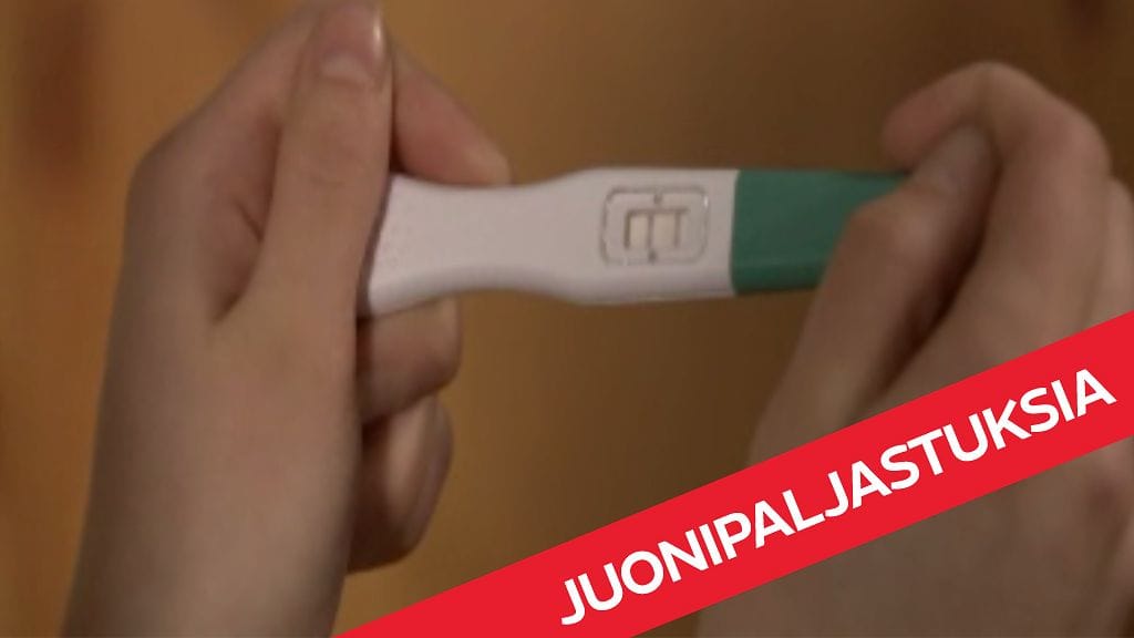 Sanni tekee positiivisen raskaustestin.