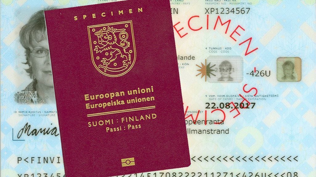 Uuden passin takakansi.