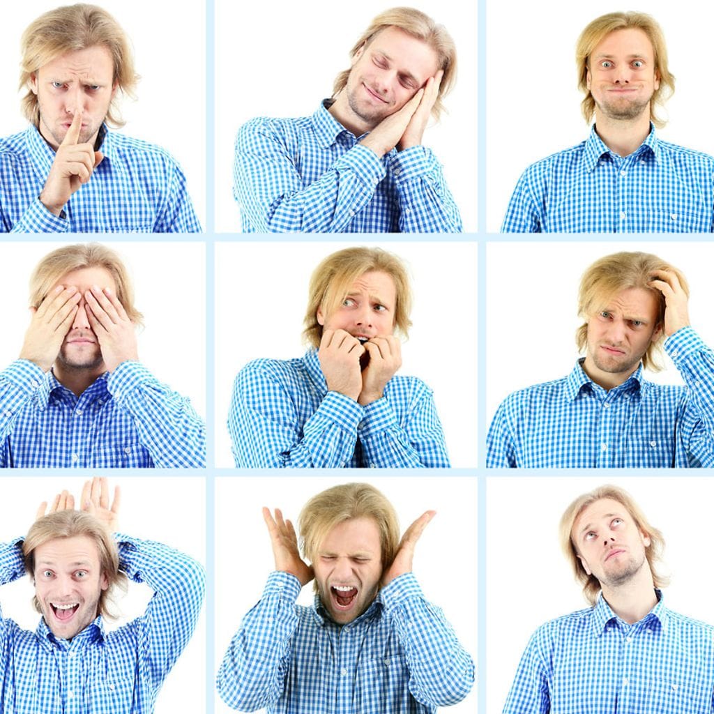 Kuvakollaasi miehen tunteista 2