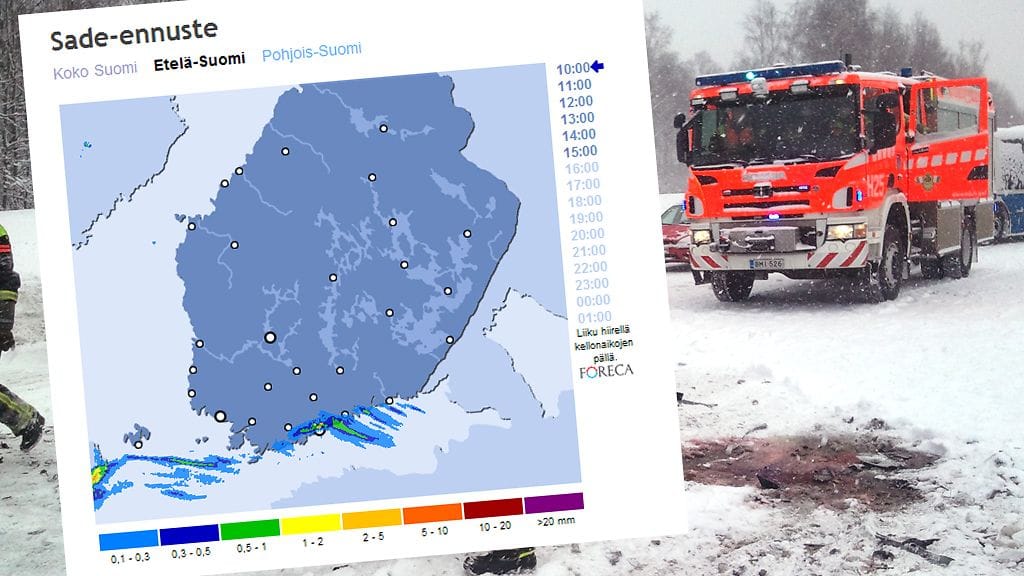 Surkea ajokeli jatkuu Uudellamaalla huomiseen, jopa huomisiltaan asti.