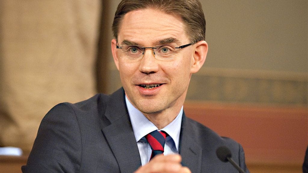Pääministeri Katainen tiedotustilaisuudessa tänään.