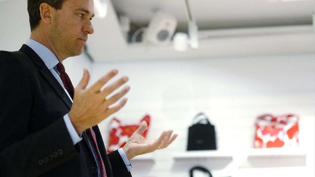 Marimekon toimitusjohtaja Mika Ihamuotila.