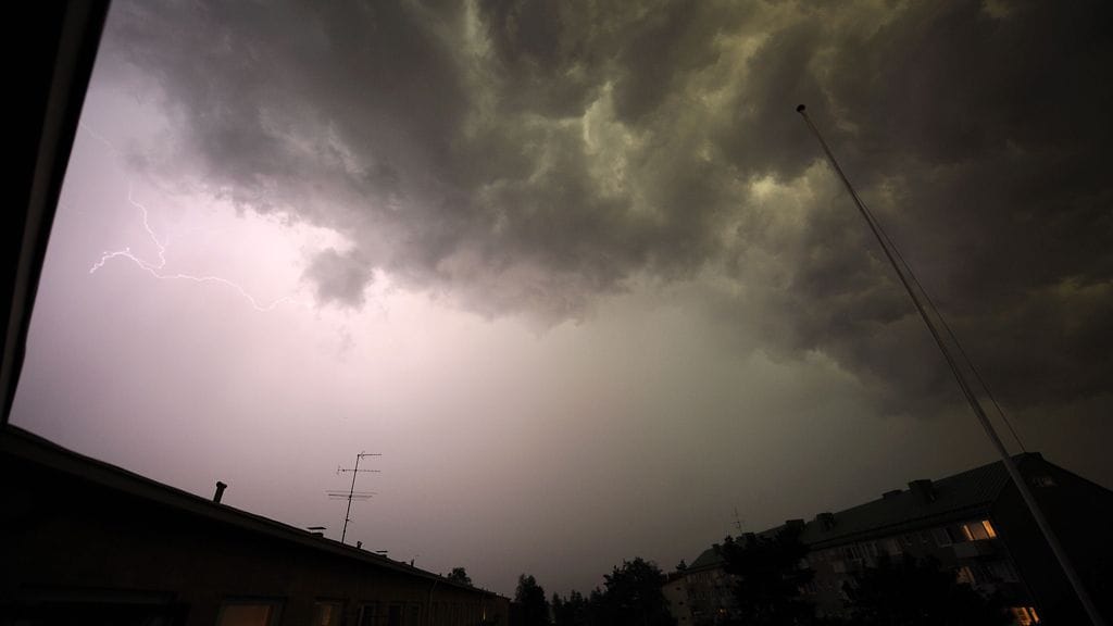 Ukkonen Helsingissä elokuussa 2010.