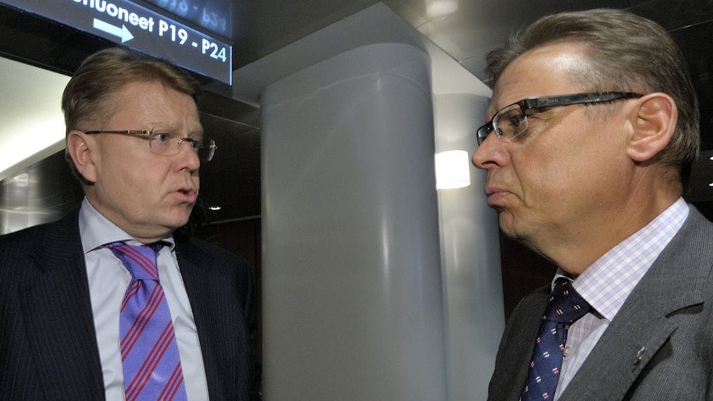 Elinkeinoelämän keskusliiton (EK) toimitusjohtaja Jyri Häkämies ja SAK:n puheenjohtaja Lauri Lyly. Arkistokuva.