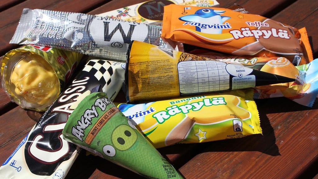 Jäätelöiden kalorimäärät voivat yllättää.