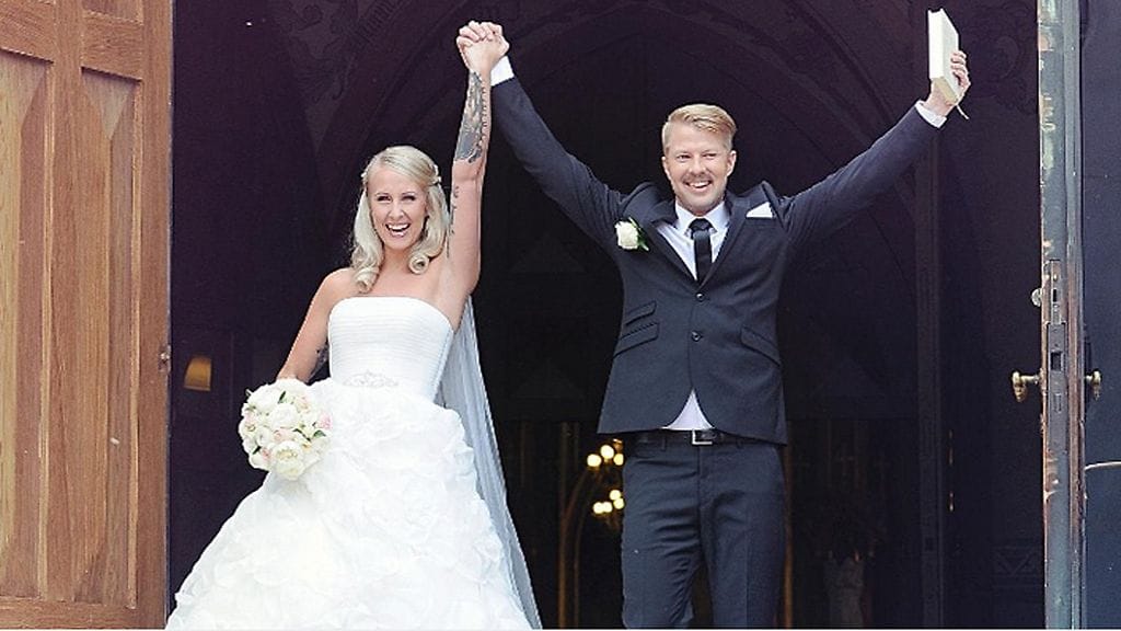 Elina Viitanen ja Lauri Kottonen menivät naimisiin 12. heinäkuuta 2014.