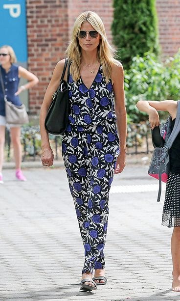Heidi Klum vietti keäspäivää perheensä kanssa rennossa haalarissa.