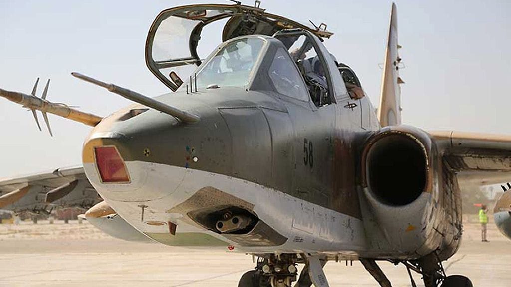 Kuvituskuvaa venäläisestä SU-25-hävittäjästä.