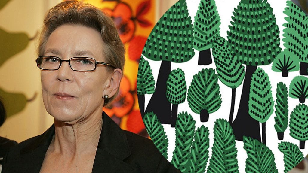 Suunnittelija Kristina Isola ja Metsänväki-kuosi