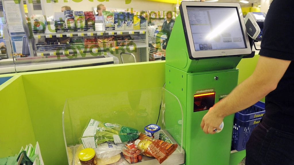 Kuvituskuva itsepalvelukassasta.