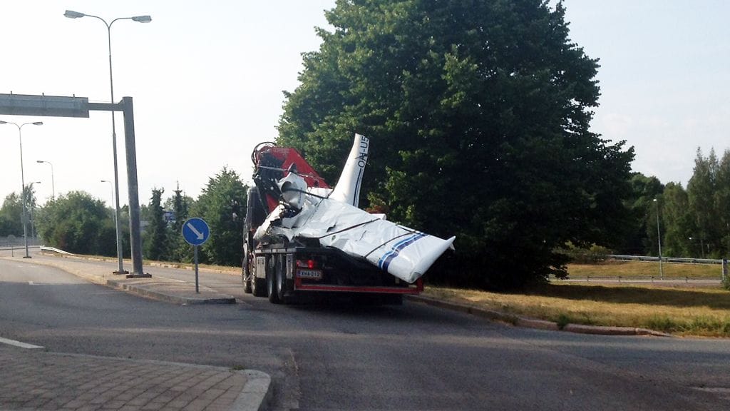 Turmakone putosi veteen Espoon Haukilahdessa elokuun alussa.