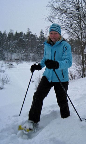 Suomen lumikenkäilijät ry:n puheenjohtaja Virpi Palmén .