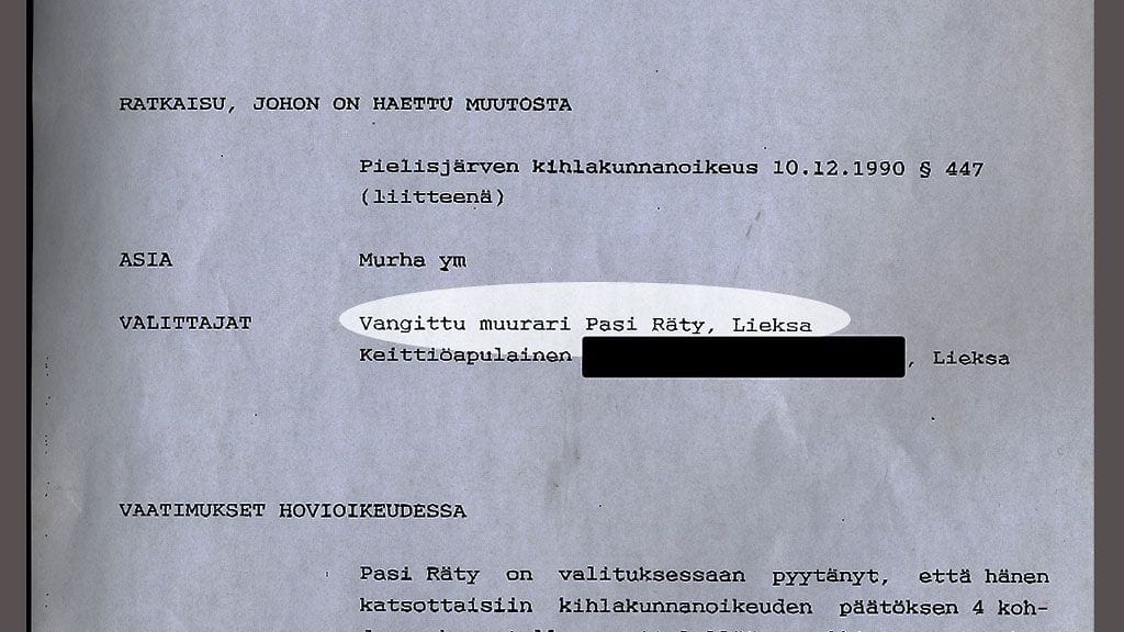 Tiedot Rädyn menneisyydestä löytyvät oikeuden vanhoista asiakirjoista.