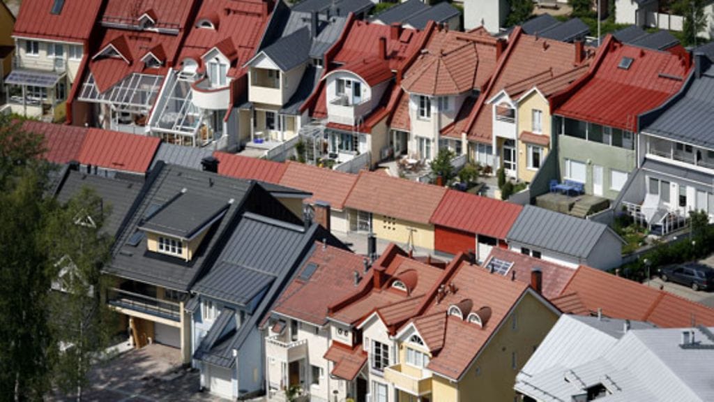 Asuinalue Etelä-Leppävaarassa Säterissä Espoossa.