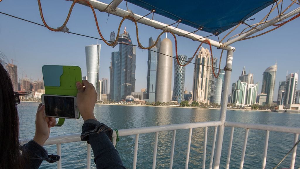 Pilvenpiirtäjiä Qatarin Dohassa.
